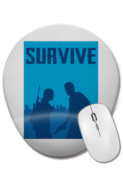 BASKI DÜNYASI Mouse Pad oval pentru jocuri video Survive cu suport pentru înc...