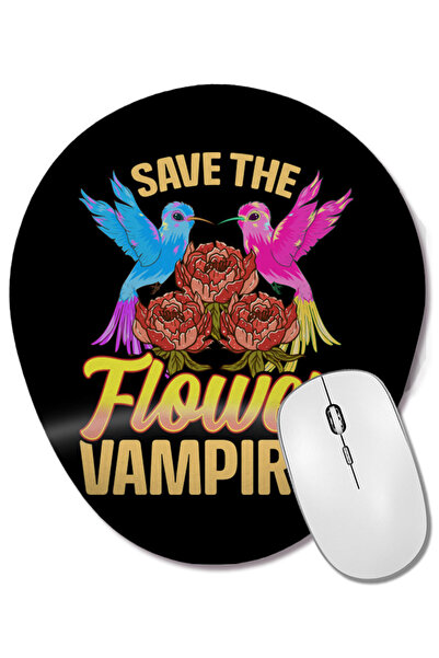 BASKI DÜNYASI Save The Flower Vampires Adorable Hummingbird Pun Mouse Pad ova...