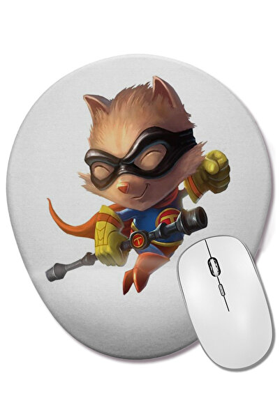 BASKI DÜNYASI Mouse Pad oval Teemo cu suport pentru încheietura mâinii