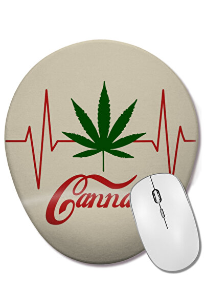 BASKI DÜNYASI Mouse Pad oval cu suport pentru încheietura mâinii, cu frunze d...