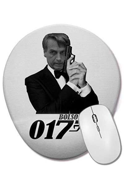 BASKI DÜNYASI Bolsonaro 017 Οβάλ ποντίκι με υποστήριξη καρπού