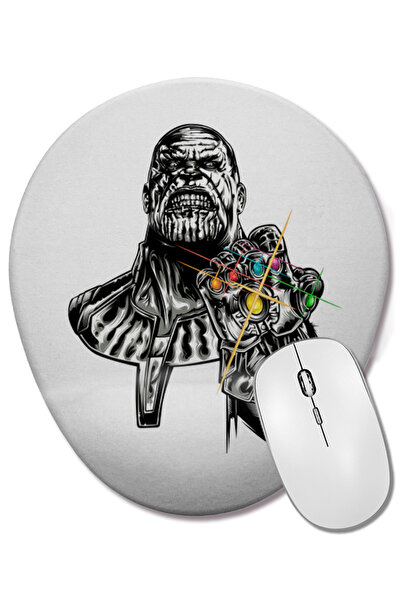 BASKI DÜNYASI Mouse Pad oval Thanos Infinity Gauntlet Avengers Infinity War cu suport pentru încheietura mâinii