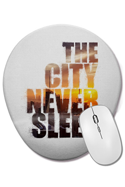 BASKI DÜNYASI Mouse Pad oval The City Never Sleep cu suport pentru încheietur...