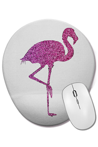 BASKI DÜNYASI Mouse Pad oval FLAMINGO cu suport pentru încheietura mâinii