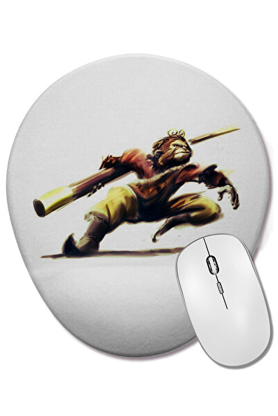 BASKI DÜNYASI Mouse Pad oval cu suport pentru încheietura mâinii Monkey King ...