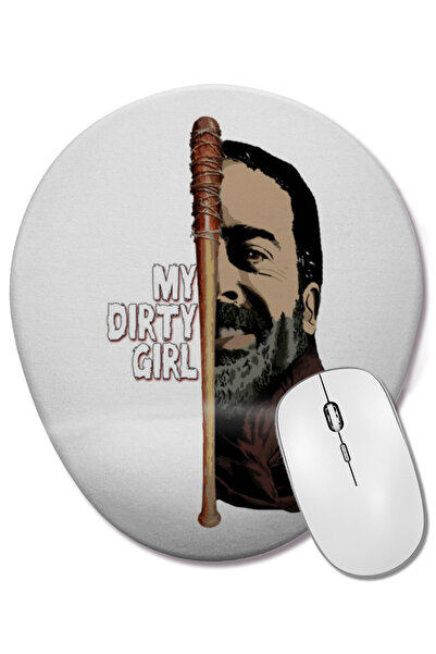BASKI DÜNYASI Mouse Pad oval cu suport pentru încheietura mâinii Negan Look A...