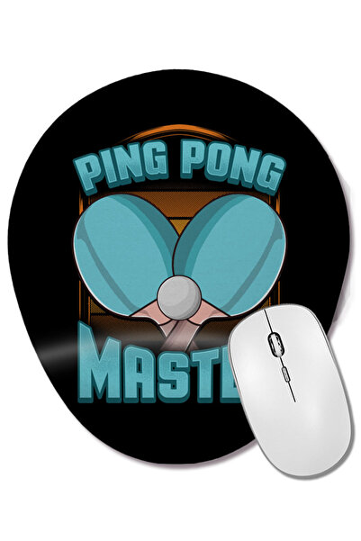 BASKI DÜNYASI Ping Pong Master Table Tennis Pingpong Mouse Pad oval cu suport pentru încheietura mâinii