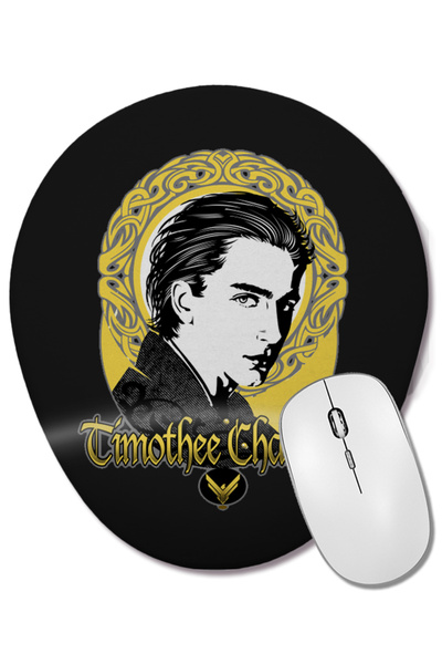 BASKI DÜNYASI Timothee Chalamet 01 Mouse Pad oval cu suport pentru încheietur...