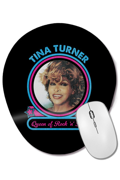 BASKI DÜNYASI Tina Turner Queen Of Rock N Roll Mouse Pad oval cu suport pentr...