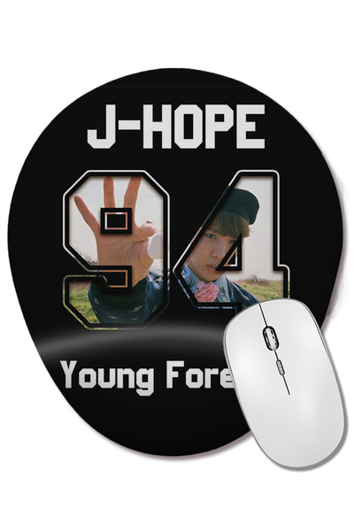BASKI DÜNYASI Bts Young Forever Jhope Wrist Supported Oval Mouse Pad