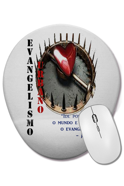 BASKI DÜNYASI Mouse Pad oval Evangelismo Urbano cu suport pentru încheietura ...