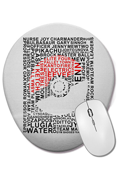 BASKI DÜNYASI Mouse Pad oval Pokeball Poketop Pokemon Go Pikachu cu suport pe...