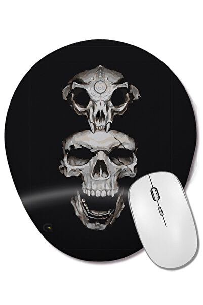 BASKI DÜNYASI Caveiras 06 Mouse Pad oval cu suport pentru încheietura mâinii