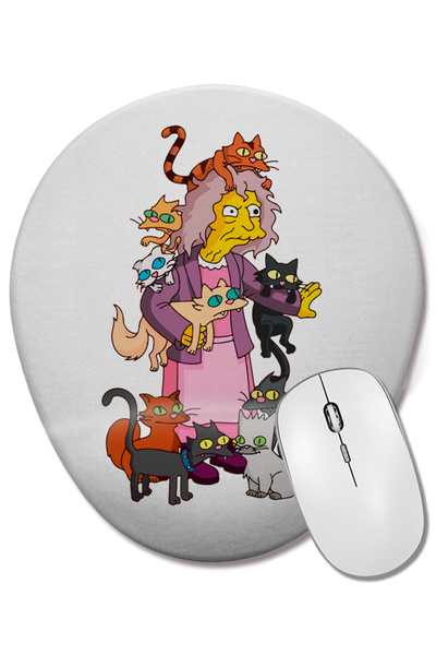 BASKI DÜNYASI Котки Овална подложка за мишка с форма на котка и опора за китката