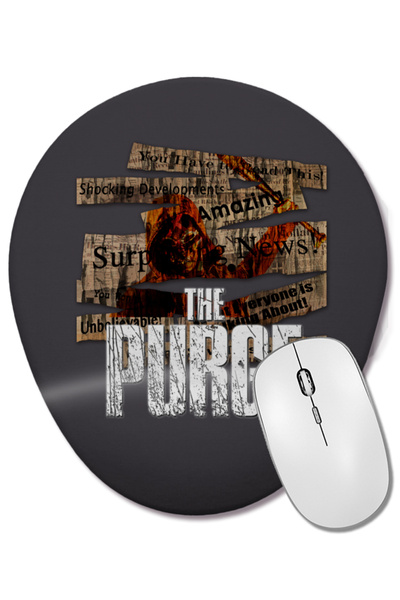 BASKI DÜNYASI Mouse Pad oval The Purge Newspapers cu suport pentru încheietura mâinii