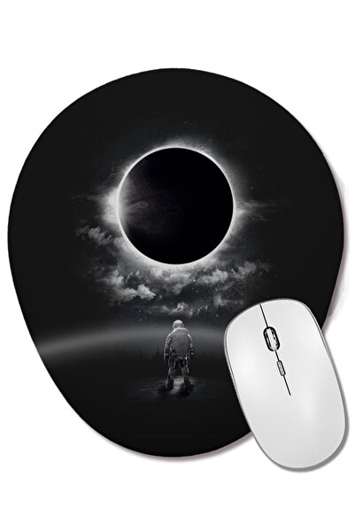 BASKI DÜNYASI Cosmic Eclipse Mouse Pad oval cu suport pentru încheietura mâinii
