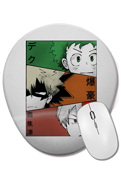 BASKI DÜNYASI Mouse Pad oval Boku No Hero Hero cu suport pentru încheietura m...