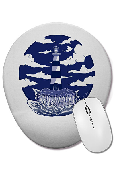 BASKI DÜNYASI Mouse Pad oval Farol cu suport pentru încheietura mâinii