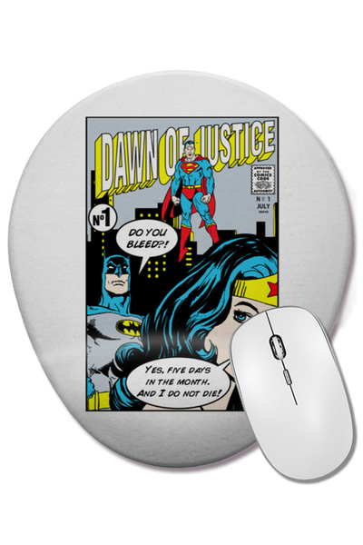 BASKI DÜNYASI Οβάλ επιφάνεια ποντικιού Batman και Superman με στήριγμα καρπού