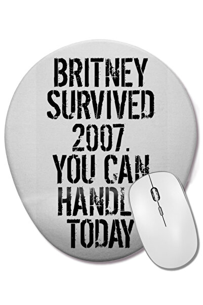 BASKI DÜNYASI Britney Survived 2007 Mouse Pad oval cu suport pentru încheietu...