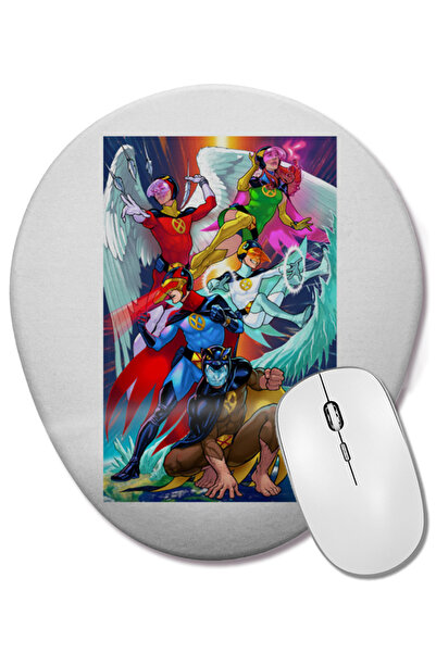 BASKI DÜNYASI Mouse Pad oval X Men X Gatchaman cu suport pentru încheietura m...