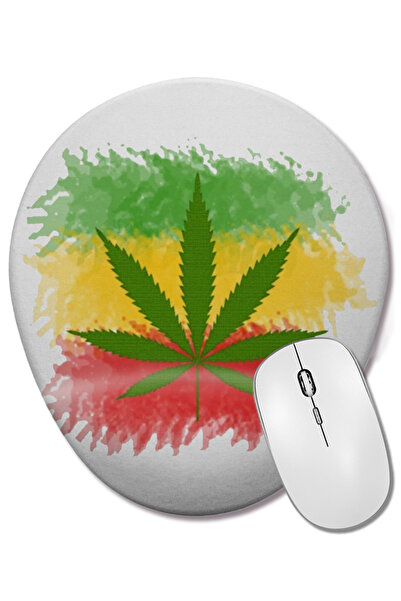 BASKI DÜNYASI Ovalna podloga za miša sa podrškom za zglob od marihuane