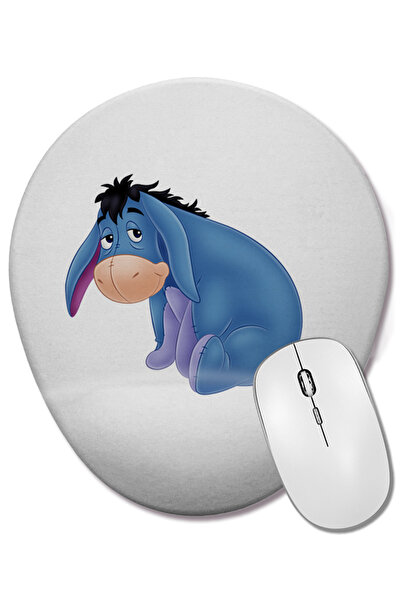 BASKI DÜNYASI Winnie The Pooh Eeyore Mouse Pad Oval cu Suport pentru Încheiet...