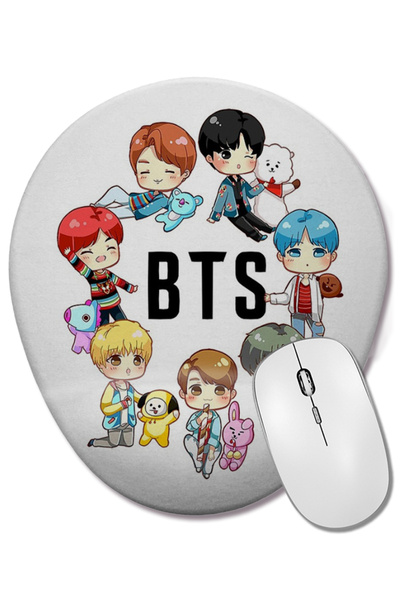 BASKI DÜNYASI Mouse Pad oval BTS DNA X BT21 cu suport pentru încheietura mâinii
