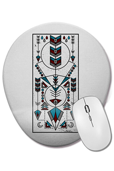 BASKI DÜNYASI Mouse Pad oval cu suport pentru încheietura mâinii, cu arci tri...