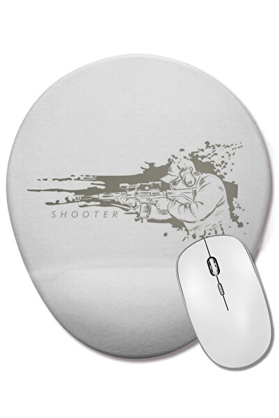BASKI DÜNYASI Mouse Pad oval pentru shooter cu suport pentru încheietura mâinii