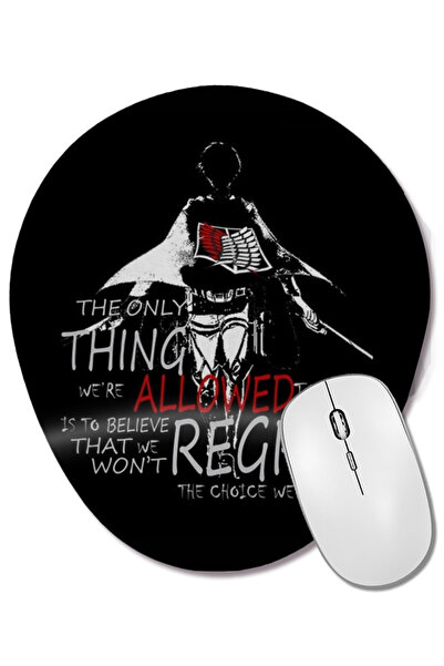BASKI DÜNYASI Attack On Titan Levi Mouse Pad oval cu suport pentru încheietur...
