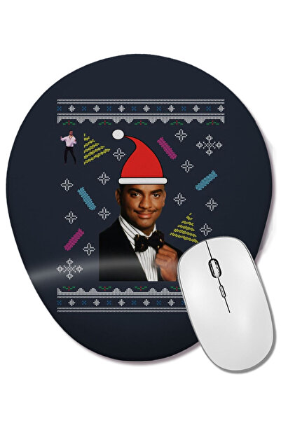 BASKI DÜNYASI Mouse Pad oval cu suport pentru încheietura mâinii Fresh Prince Of Bel Air Carlton Dance Christmas Knit Pattern