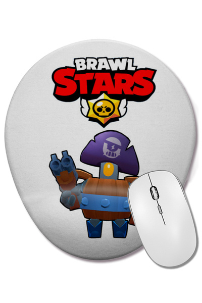 BASKI DÜNYASI Brawl Stars Darryl Mouse Pad oval cu suport pentru încheietura mâinii