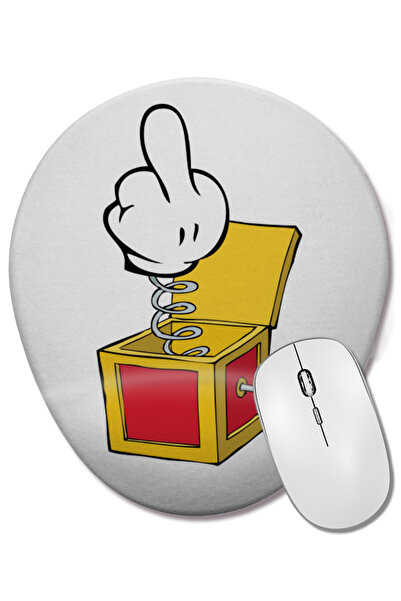 BASKI DÜNYASI Jack In The Box Jack The Bird Mouse Pad oval cu suport pentru încheietura mâinii