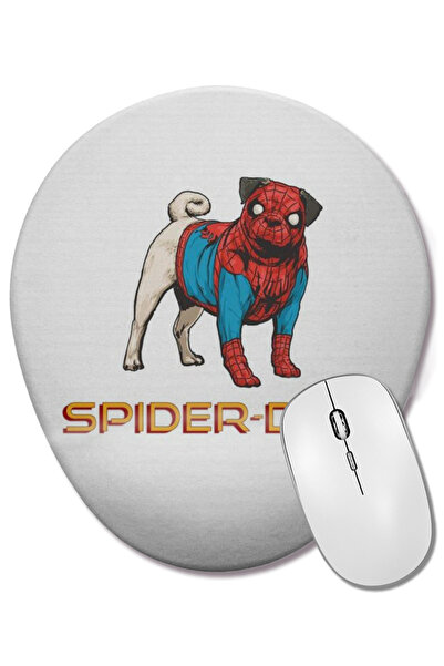 BASKI DÜNYASI Mouse Pad oval pentru câine pug Spider Dog cu suport pentru înc...