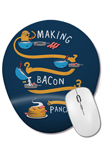 BASKI DÜNYASI Adventure Time Bacon Pancakes 03 Mouse Pad oval cu suport pentr...