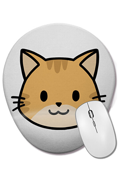 BASKI DÜNYASI Mouse Pad oval cu suport pentru încheietura mâinii Cute Ginger ...