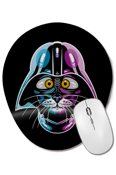 BASKI DÜNYASI Star Cat Wars 09 Mouse Pad oval cu suport pentru încheietura mâ...