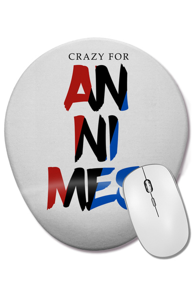 BASKI DÜNYASI Crazy For Annımes Mouse Pad oval cu suport pentru încheietura m...