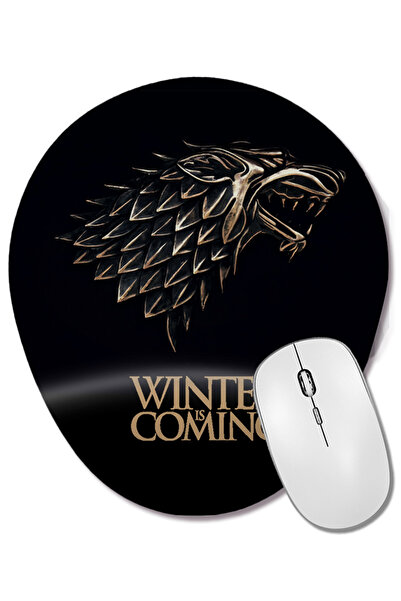 BASKI DÜNYASI Game Of Thrones Winter Is Coming Mouse Pad oval cu suport pentr...