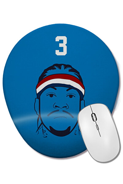 BASKI DÜNYASI Mouse Pad oval Allen Iverson cu suport pentru încheietura mâinii