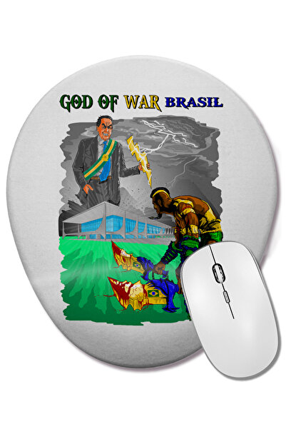 BASKI DÜNYASI God of War Brasil Mouse Pad oval cu suport pentru încheietura m...