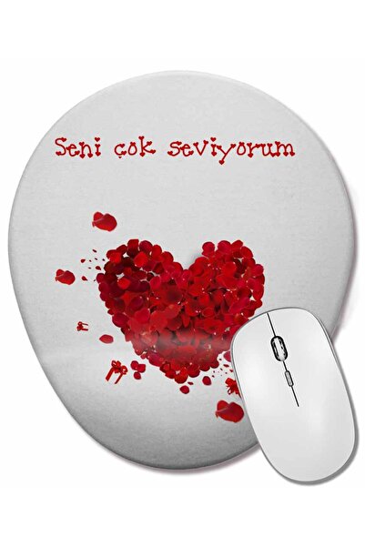 BASKI DÜNYASI Cadou pentru Ziua Îndrăgostiților 094 Mouse Pad oval cu suport ...