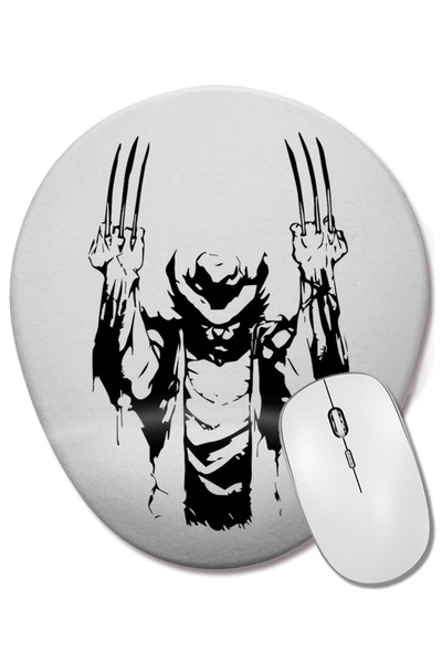 BASKI DÜNYASI Mouse Pad oval Wolverine X Men cu suport pentru încheietura mâinii