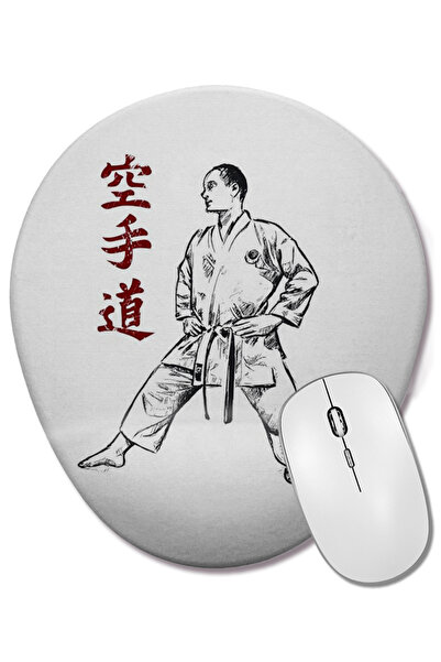 BASKI DÜNYASI Mouse Pad oval Karate Shotokan cu suport pentru încheietura mâinii