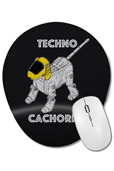 BASKI DÜNYASI Mouse Pad oval Techno Cachorro cu suport pentru încheietura mâinii