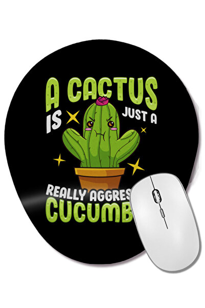 BASKI DÜNYASI Mouse Pad oval cu suport pentru încheietura mâinii "Cute A Cact...