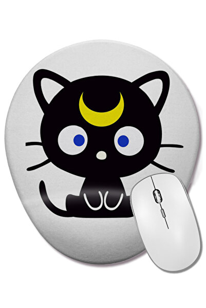 BASKI DÜNYASI Mouse Pad oval Sailor Moon Luna cu suport pentru încheietura mâ...