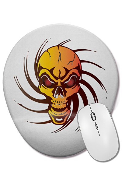 BASKI DÜNYASI Caveira 05 Mouse Pad oval cu suport pentru încheietura mâinii