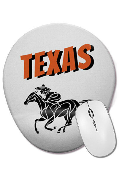 BASKI DÜNYASI Mouse Pad oval Texas Vintage Retro cu suport pentru încheietura mâinii